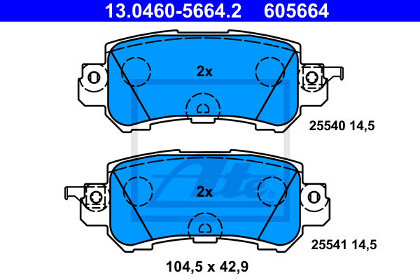 Set placute frana,frana disc 13.0460-5664.2 ATE