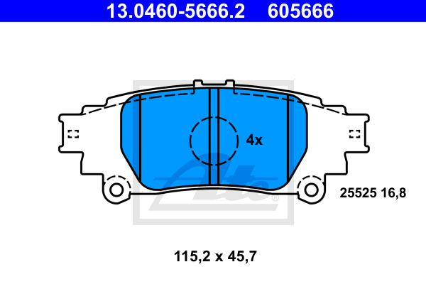 Set placute frana,frana disc 13.0460-5666.2 ATE