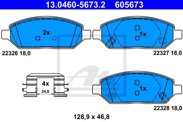 Set placute frana,frana disc 13.0460-5673.2 ATE