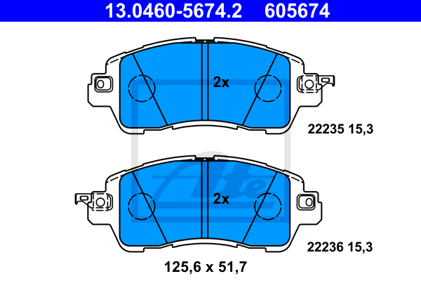 Set placute frana,frana disc 13.0460-5674.2 ATE