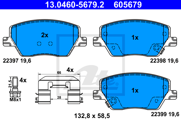 Set placute frana,frana disc 13.0460-5679.2 ATE