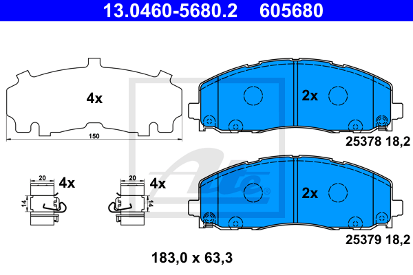 Set placute frana,frana disc 13.0460-5680.2 ATE