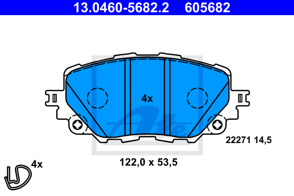 Set placute frana,frana disc 13.0460-5682.2 ATE