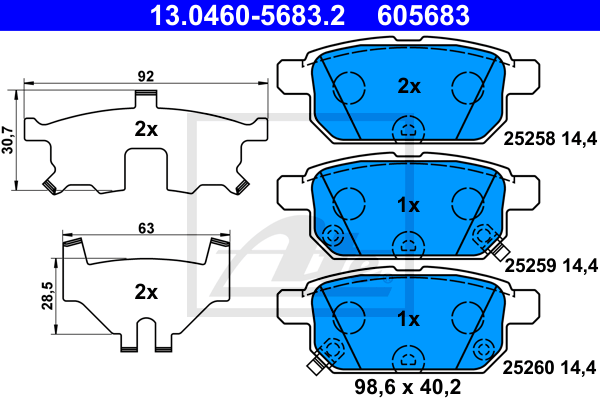 Set placute frana,frana disc 13.0460-5683.2 ATE