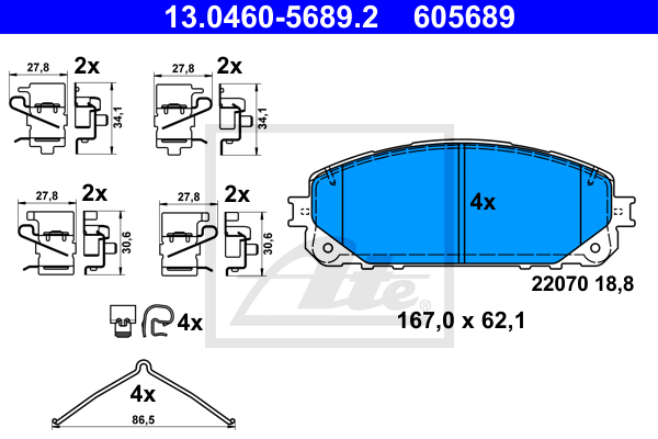 Set placute frana,frana disc 13.0460-5689.2 ATE