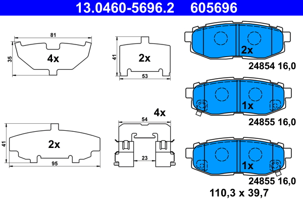 Set placute frana,frana disc 13.0460-5696.2 ATE