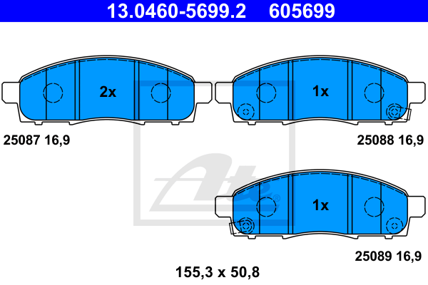 Set placute frana,frana disc 13.0460-5699.2 ATE