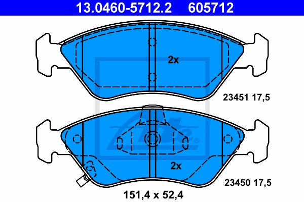 Set placute frana,frana disc 13.0460-5712.2 ATE