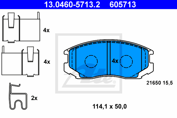 Set placute frana,frana disc 13.0460-5713.2 ATE