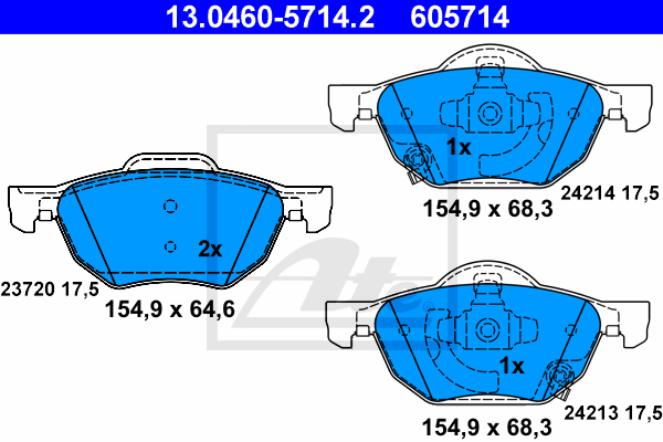 Set placute frana,frana disc 13.0460-5714.2 ATE