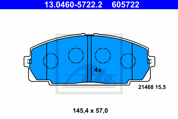 Set placute frana,frana disc 13.0460-5722.2 ATE