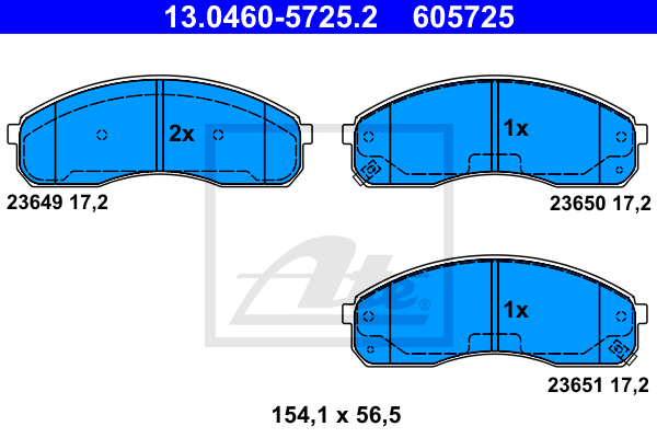 Set placute frana,frana disc 13.0460-5725.2 ATE