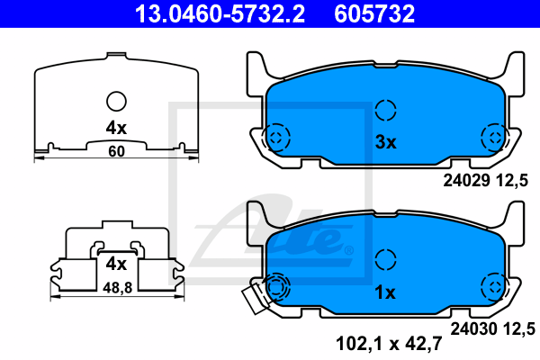 Set placute frana,frana disc 13.0460-5732.2 ATE