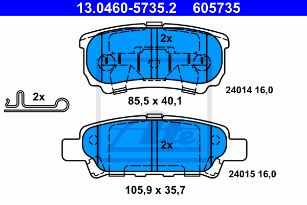 Set placute frana,frana disc 13.0460-5735.2 ATE