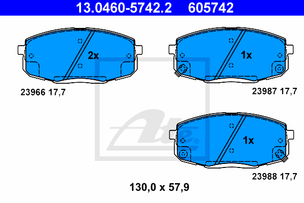 Set placute frana,frana disc 13.0460-5742.2 ATE