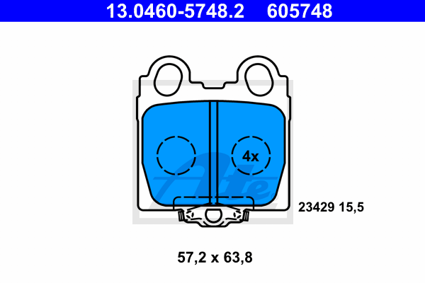 Set placute frana,frana disc 13.0460-5748.2 ATE