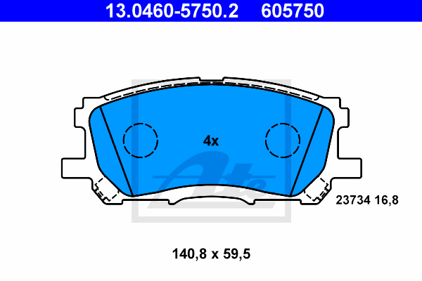 Set placute frana,frana disc 13.0460-5750.2 ATE