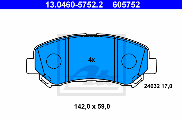 Set placute frana,frana disc 13.0460-5752.2 ATE