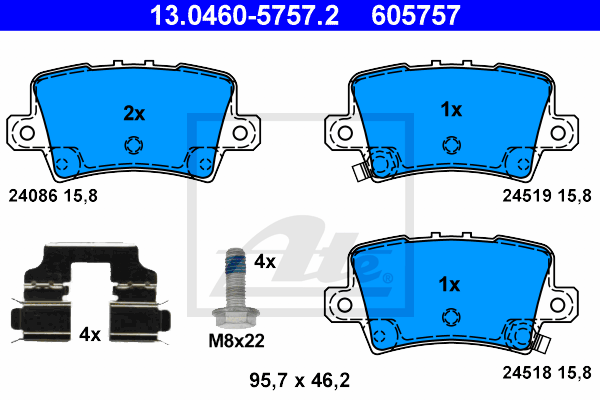 Set placute frana,frana disc 13.0460-5757.2 ATE