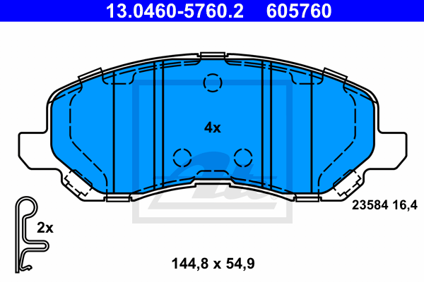 Set placute frana,frana disc 13.0460-5760.2 ATE