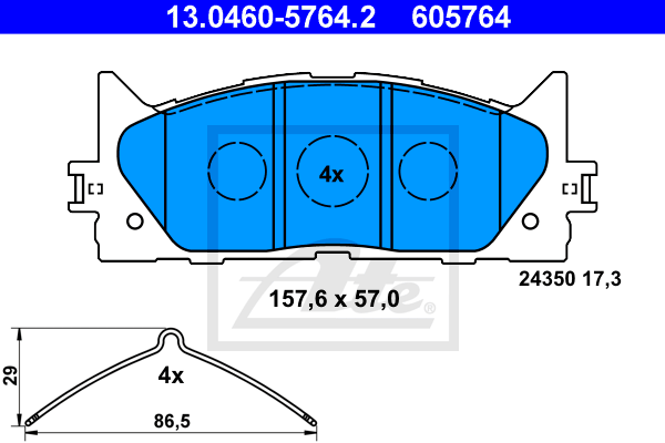 Set placute frana,frana disc 13.0460-5764.2 ATE