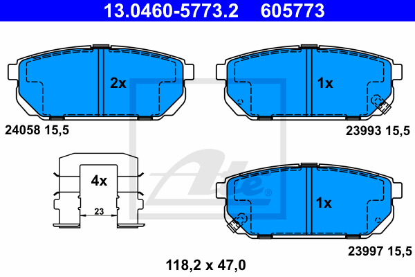 Set placute frana,frana disc 13.0460-5773.2 ATE