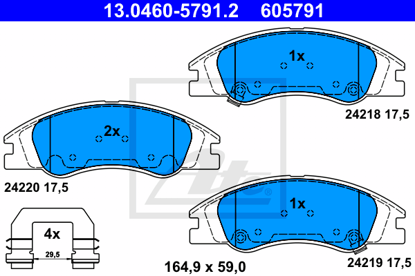 Set placute frana,frana disc 13.0460-5791.2 ATE