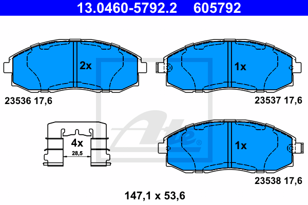 Set placute frana,frana disc 13.0460-5792.2 ATE