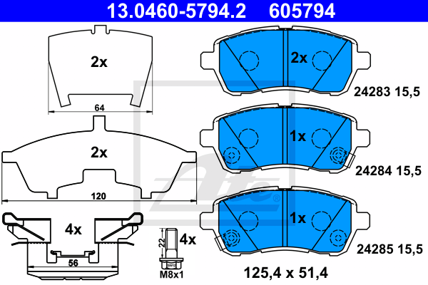 Set placute frana,frana disc 13.0460-5794.2 ATE