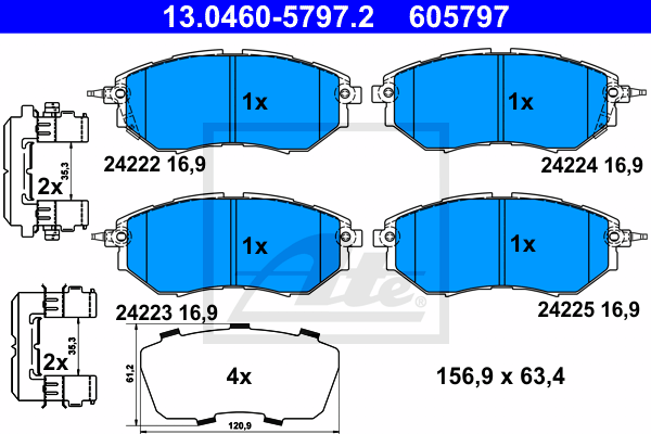 Set placute frana,frana disc 13.0460-5797.2 ATE