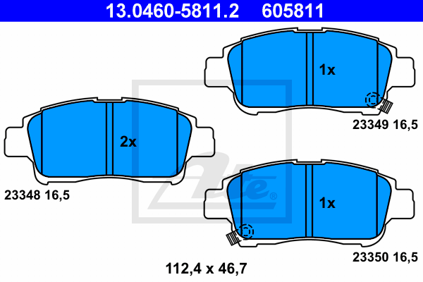 Set placute frana,frana disc 13.0460-5811.2 ATE