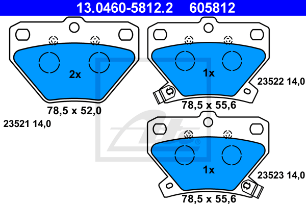 Set placute frana,frana disc 13.0460-5812.2 ATE