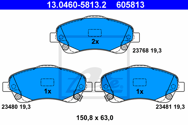 Set placute frana,frana disc 13.0460-5813.2 ATE