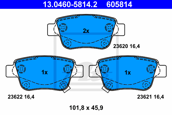 Set placute frana,frana disc 13.0460-5814.2 ATE