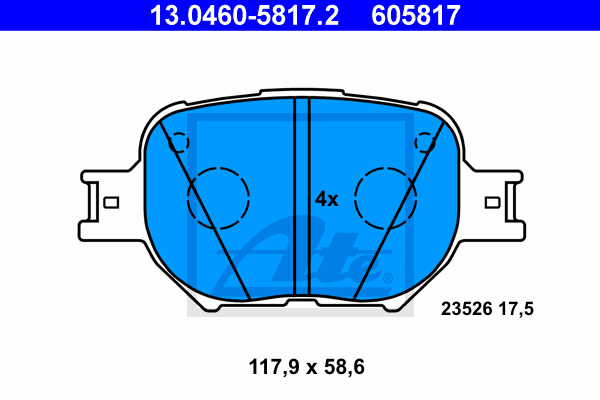 Set placute frana,frana disc 13.0460-5817.2 ATE