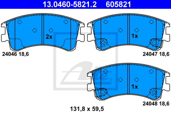 Set placute frana,frana disc 13.0460-5821.2 ATE