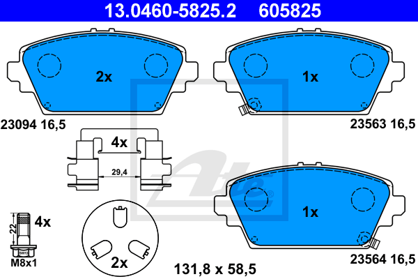 Set placute frana,frana disc 13.0460-5825.2 ATE