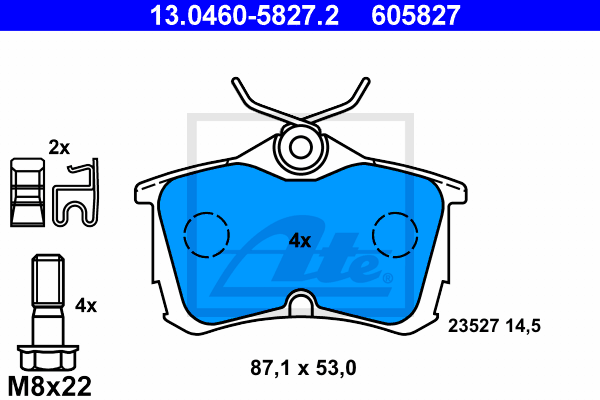 Set placute frana,frana disc 13.0460-5827.2 ATE