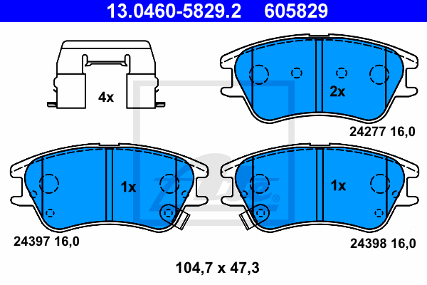 Set placute frana,frana disc 13.0460-5829.2 ATE