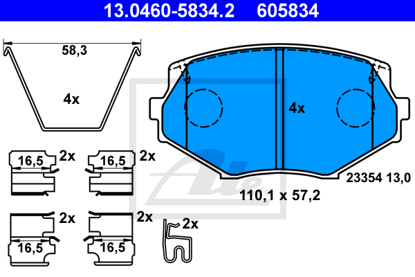 Set placute frana,frana disc 13.0460-5834.2 ATE