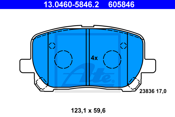 Set placute frana,frana disc 13.0460-5846.2 ATE