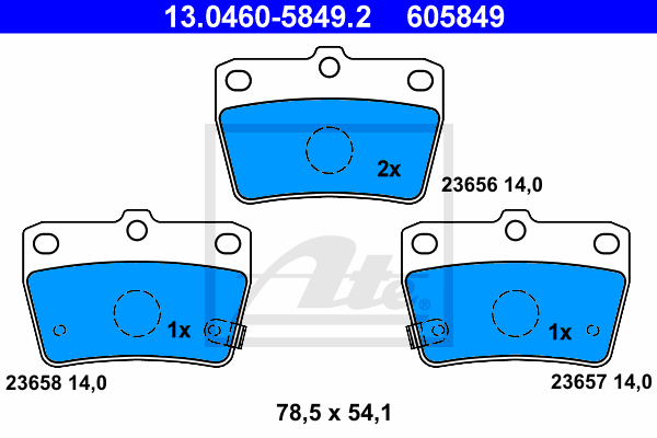 Set placute frana,frana disc 13.0460-5849.2 ATE