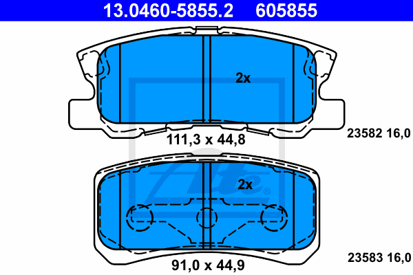 Set placute frana,frana disc 13.0460-5855.2 ATE