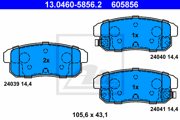 Set placute frana,frana disc 13.0460-5856.2 ATE