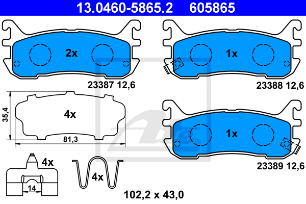 Set placute frana,frana disc 13.0460-5865.2 ATE