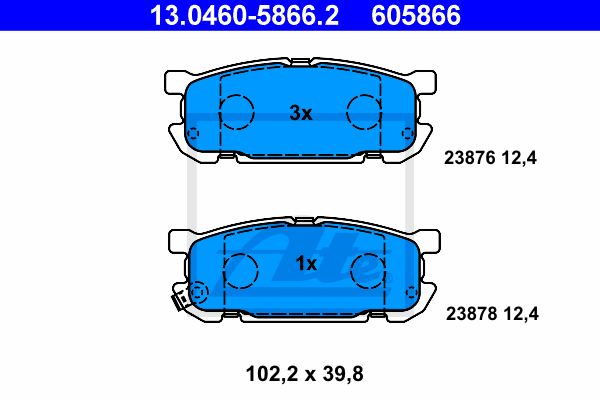 Set placute frana,frana disc 13.0460-5866.2 ATE