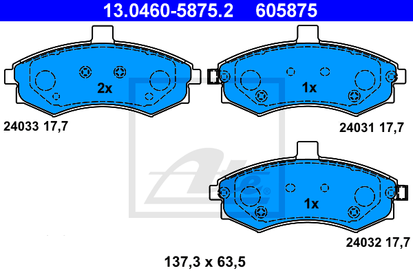 Set placute frana,frana disc 13.0460-5875.2 ATE