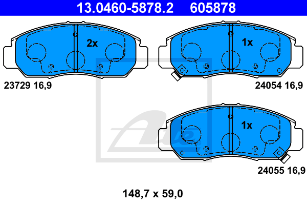 Set placute frana,frana disc 13.0460-5878.2 ATE