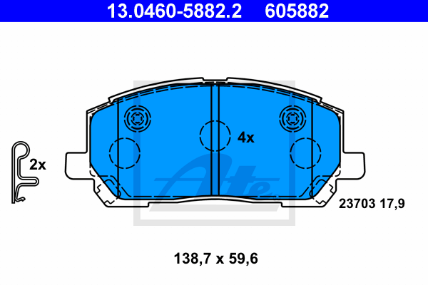 Set placute frana,frana disc 13.0460-5882.2 ATE