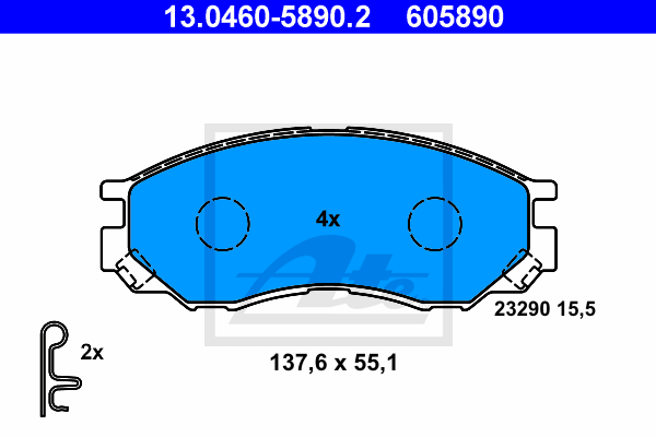 Set placute frana,frana disc 13.0460-5890.2 ATE